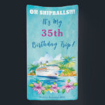 Banderoles Funny Island Beach Birthday Cruise Ship Door<br><div class="desc">La bannière Tropical Cruise Ship est parfaite pour ceux qui veulent célébrer leur anniversaire avec style. Notre bannière est créée avec de l'aquarelle et présente un design de paquebot de croisière qui est sûr d'impressionner. C'est la façon parfaite de décorer votre porte de chambre et de faciliter la recherche de...</div>