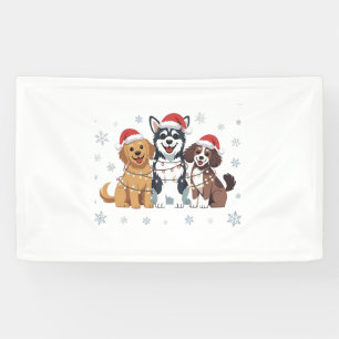 Banderoles Funny Sibérien Husky Amoureux des chiens sapin de