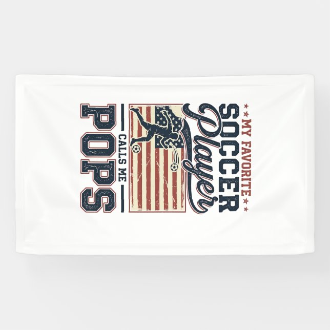 Banderoles Funny Soccer Pops Vintage Engraving Shirt Design_1 (Horizontal)