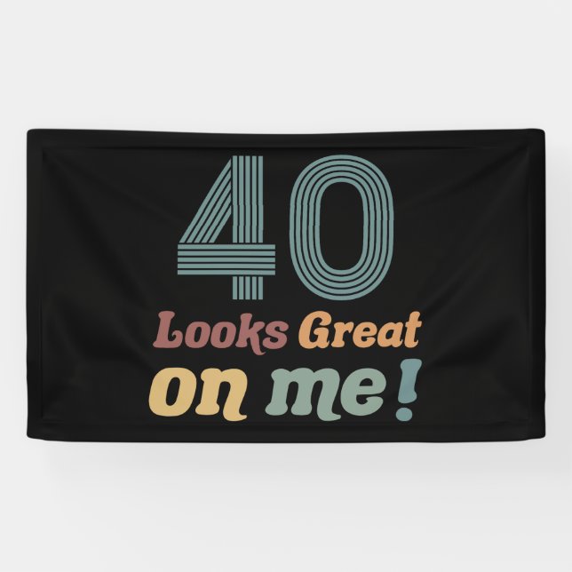 Banderoles Funny Vintage 40e anniversaire (Horizontal)