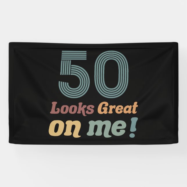 Banderoles Funny Vintage 50e anniversaire (Horizontal)