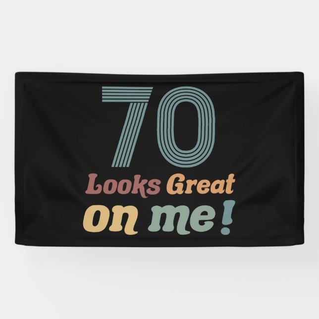 Banderoles Funny Vintage 70e anniversaire (Horizontal)