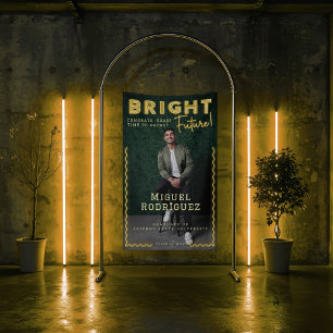 Banderoles Futur brillant Yellow Neon Grad Photo Graduation