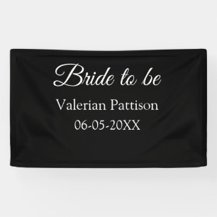 Banderoles futurelle mariée nom date noir blanc shower de mar