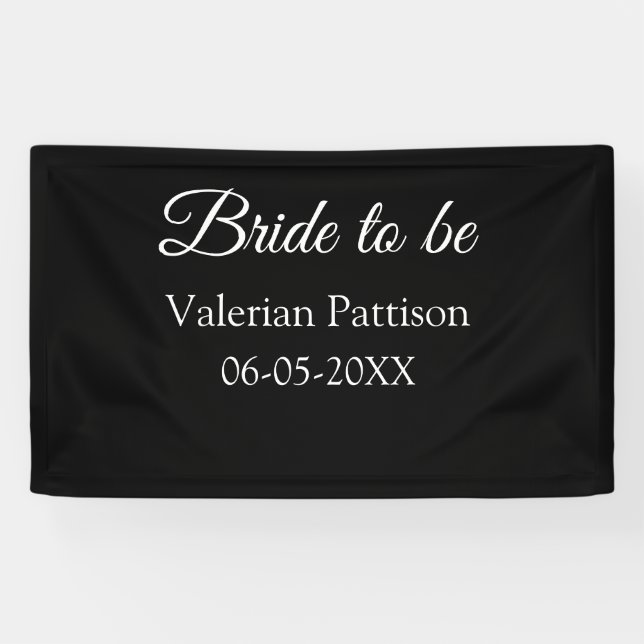 Banderoles futurelle mariée nom date noir blanc shower de mar (Horizontal)