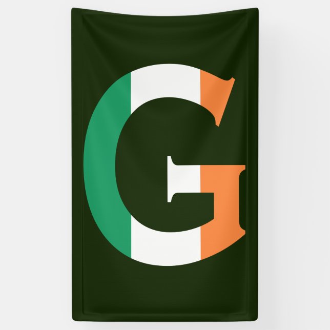 Banderoles G Monogramme superposé sur le drapeau irlandais (v (Vertical)