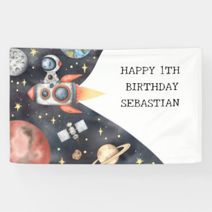 Banderoles Galaxie de l'astronaute spatial garçon Fête d'anni