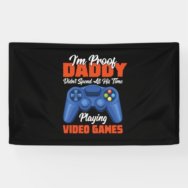 Banderoles Gamer Art Daddy Heure de la lecture de jeux vidéo (Horizontal)