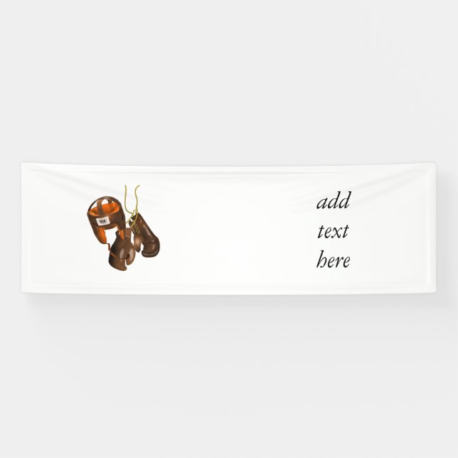 Banderoles Gants et casque de boxe vintages (Horizontal)