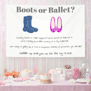 Banderoles Garçon ou fille Cowboy Bottes Balet Genre Révélati