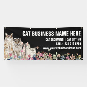 Banderoles Garde de chats florale botanique Toilettage