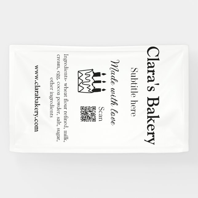 Banderoles Gâteau de boulangerie ajouter des ingrédients fait (Horizontal)