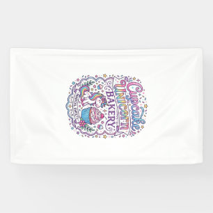 Banderoles Gâteau Licorne Licorne Boulangerie Fond Blanc Pr