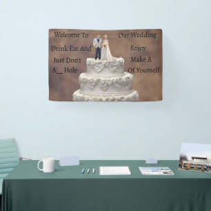 Banderoles Gâteau Mariage Blanc De Cinq Niveaux Avec Couple D