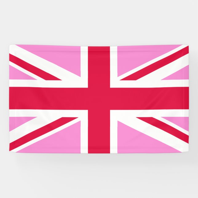 Banderoles GAY PRIDE britannique (Union Jack rose) (Drapeau b (Horizontal)