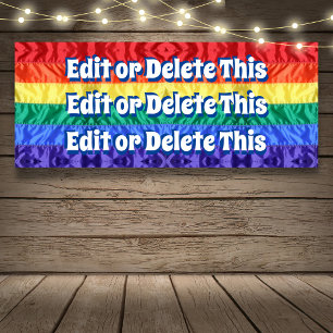 Banderoles Gay pride Rainbow Stripes Texte personnalisé