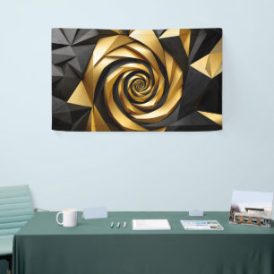 Banderoles Géométrie spirale dorée
