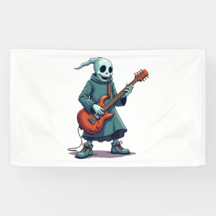 Banderoles Ghost Jouer Guitare - Musique Éffrayante Halloween