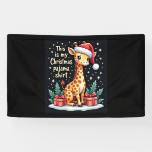 Banderoles Girafe portant le chapeau de Noël correspondant Pa