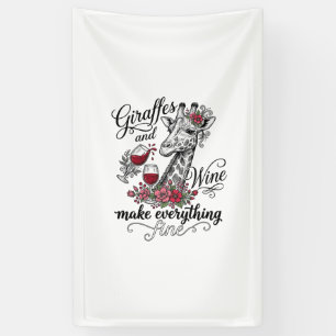 Banderoles Girafes Et Vin Dessin De T-Shirt Gravure Vintage_1