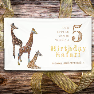 Banderoles Giraffe Safari fête d'anniversaire