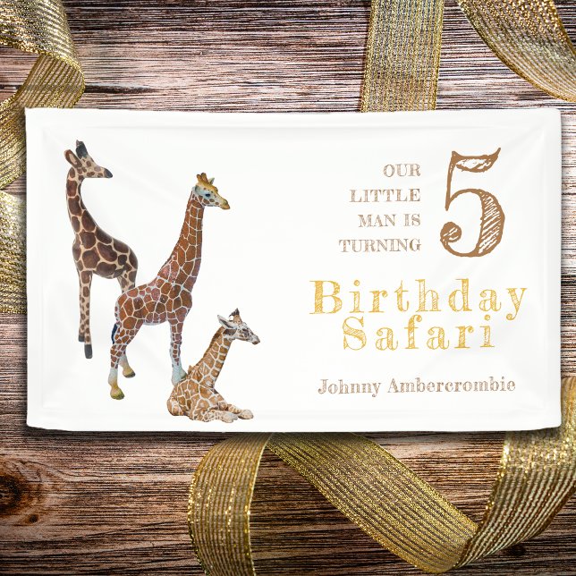 Banderoles Giraffe Safari fête d'anniversaire (Giraffe Safari Birthday Party Banner)