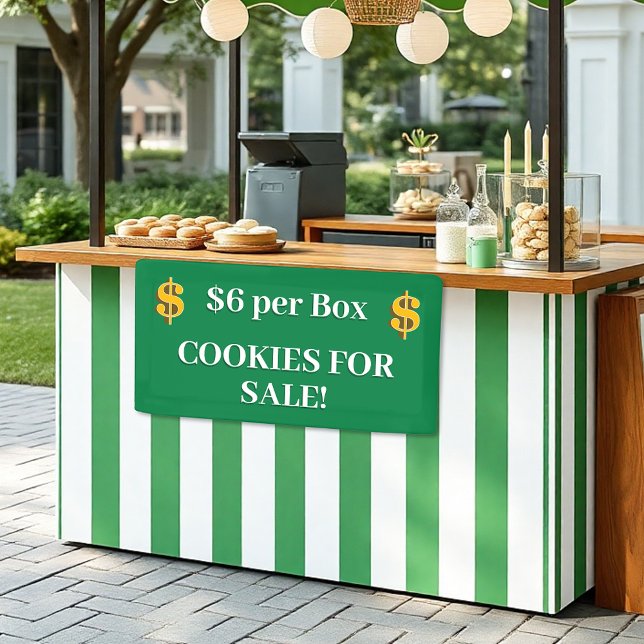 Banderoles Girl Scout Green Dollar Sign Cookie For Sale (Créateur téléchargé)