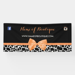 Banderoles Girls Giraffe Imprimer Boutique Orange Bow 6 pi