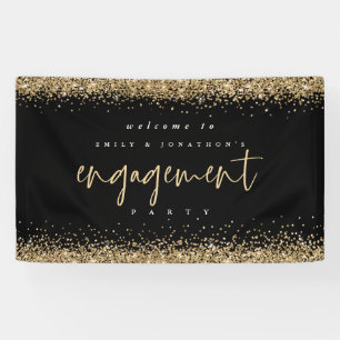 Banderoles Glam Gold Parties scintillant Black Welcome Engage