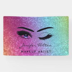 Banderoles Glam moderne glittery arc-en-ciel cils & sourcils