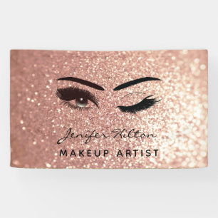 Banderoles Glam, rose d'or glittery cils et sourcils
