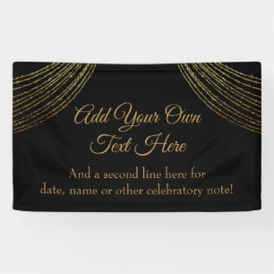 Banderoles Glitterie brillante Gold Garland Ajouter votre pro