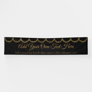 Banderoles Glitterie brillante Gold Garland Ajouter votre pro