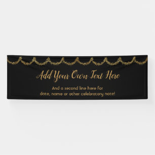 Banderoles Glitterie brillante Gold Garland Ajouter votre pro