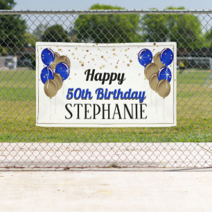 Banderoles Glittery Gold et Blue Happy Birthday Banner