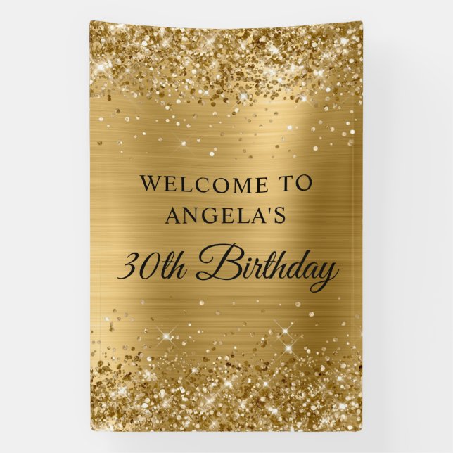 Banderoles Glittery Gold Foil 30e anniversaire Vertical (Verticale)