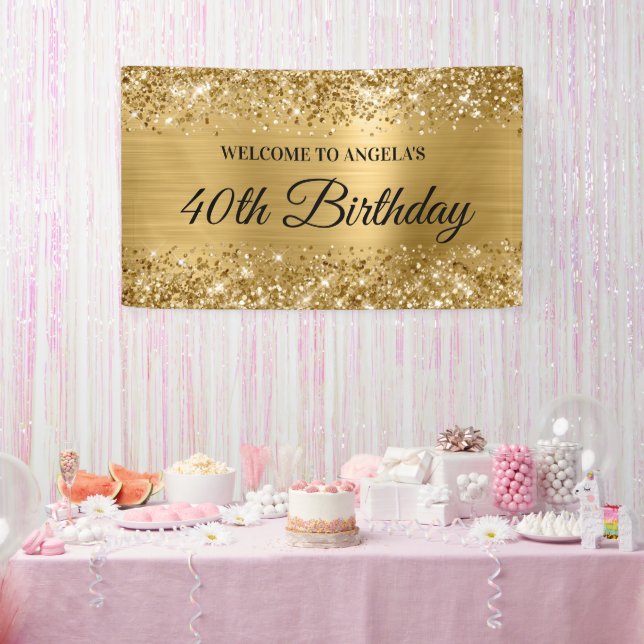 Banderoles Glittery Gold Foil 40e anniversaire Bienvenue (Fête)