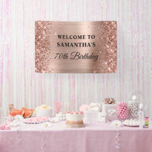 Banderoles Glittery Rose Gold Foil 70e anniversaire