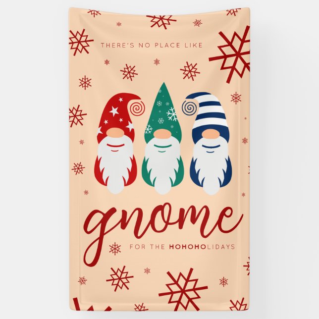 Banderoles Gnome de Noël Hygge pour les fêtes de neige (Vertical)