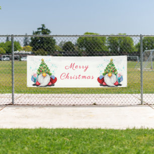 Banderoles Gnome mignonne avec arbre de Noël Casquette et cad