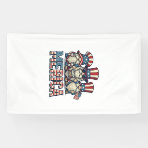 Banderoles Gnome Patriotique Merica Design Vector Vintage_1
