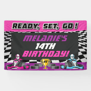Banderoles Go Kart Girls Anniversaire Fête Racing