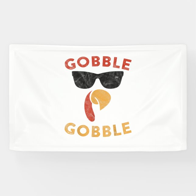Banderoles Gobble Gobble Turquie Thanksgiving Day Cadeaux Vin (Horizontal)