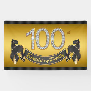 Banderoles Gold 100th Birthday Party