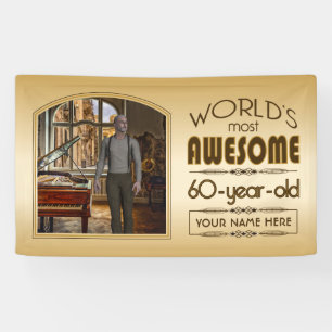 Banderoles Gold 60th Birthday World's Best Custom Photo Frame