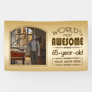 Banderoles Gold 65th Birthday World's Best Custom Photo Frame