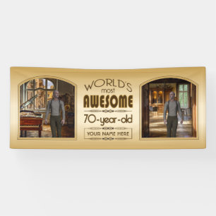 Banderoles Gold 70th Birthday World's Best Custom Photo Frame