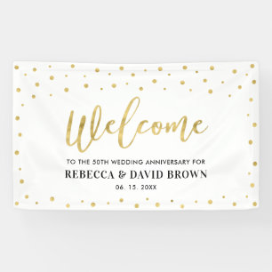 Banderoles Gold Confetti Mariage d'accueil fête d'anniversair