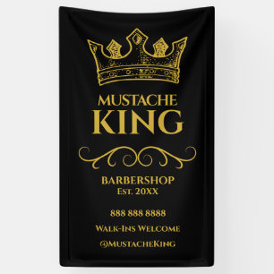 Banderoles Gold Crown et Mustache Barbershop