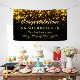 Banderoles Gold Glamor Parties scintillant Sparkles Graduatio